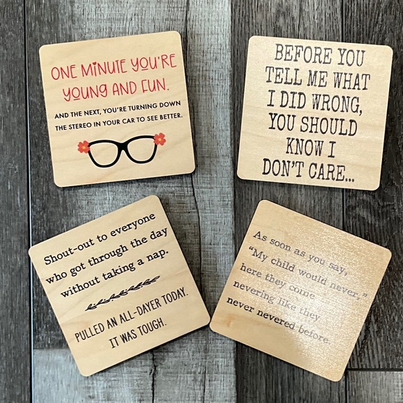 Coasters #3 Sassy Saying Wooden Bar Coaster - Picture 1 of 2